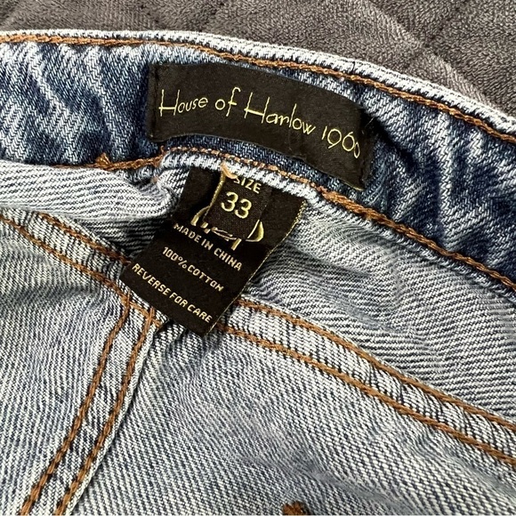 House Of Harlow 1960 Shorts Women Size 33 Cut Off High Rise Jean Blue W - Picture 4 of 8
